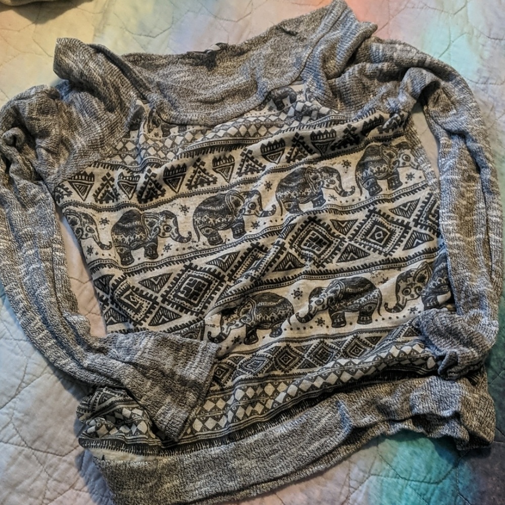 Lightweight tribal print sweater